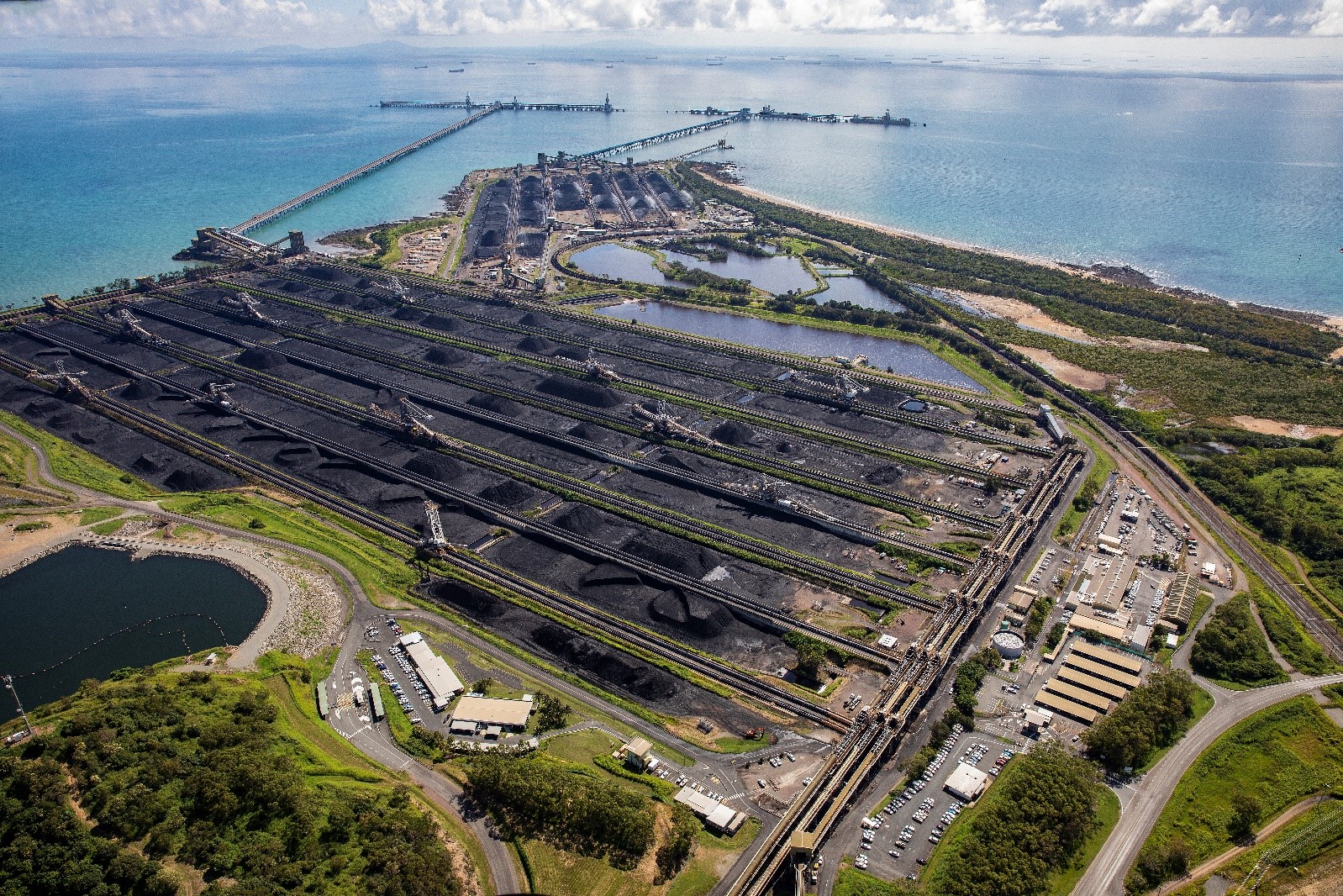 Over head view of Dalrymple Bay Coal Terminal