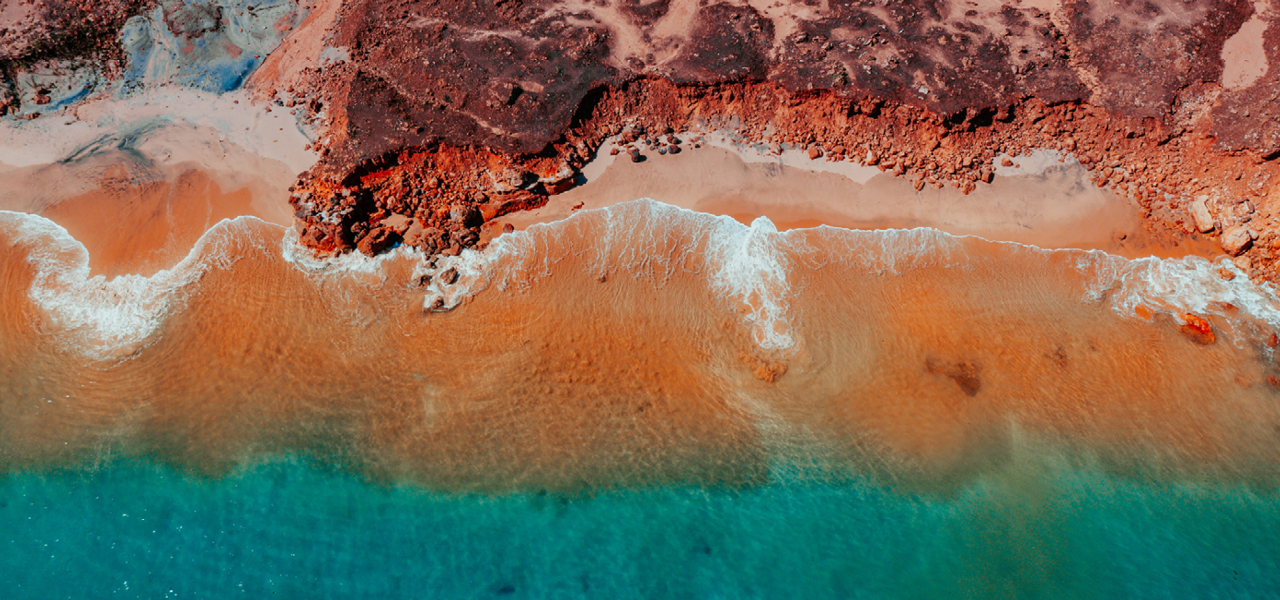 Aerial view of a beach