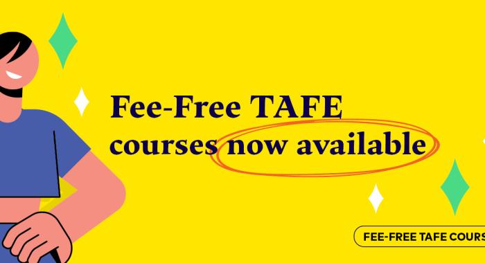 Fee-Free TAFE campaign banner