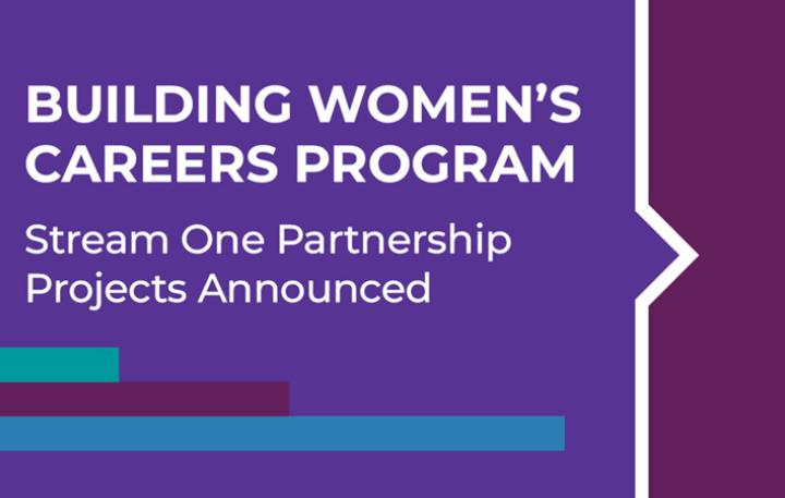 Building Women's Careers Program – Stream One Partnership Projects Announced