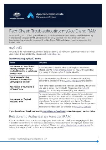 Fact Sheet - Troubleshooting myGovID and RAM.pdf