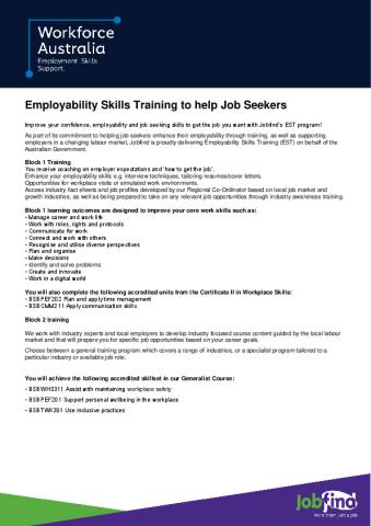 EST Service Delivery Plan - Jobfind Centres Australia Pty Ltd (Participant).pdf