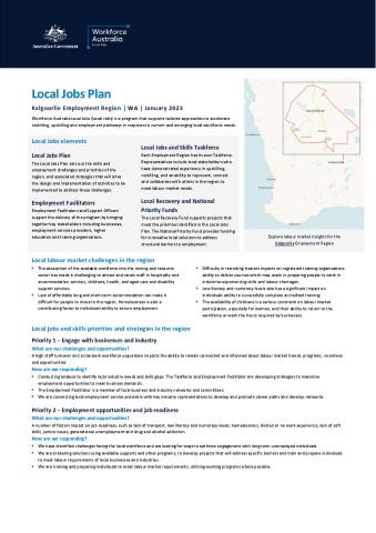 Kalgoorlie - Local Jobs Plan - January 2023 - Final.pdf