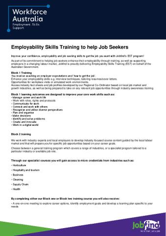 EST Service Delivery Plan - Jobfind Centres Australia Pty Ltd (Participant).pdf