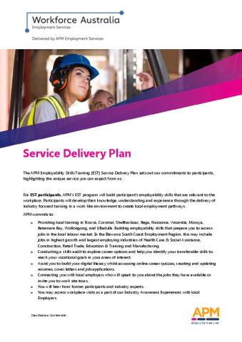 EST Service Delivery Plan - NSW and ACT - Illawarra South Coast - Serendipity (WA) Pty Ltd (APM) (Participant).pdf