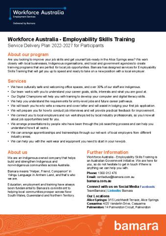 EST Service Delivery Plan - NT - Darwin (includes Alice Springs) - Bamara Pty Ltd (Participant.pdf