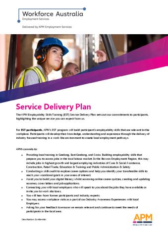 EST Service Delivery Plan - VIC - Barwon - Serendipity (WA) Pty Ltd (APM) (Participant).pdf