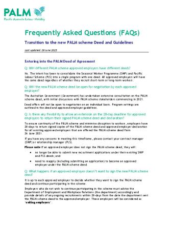 PALM Transition Advice FAQs.pdf