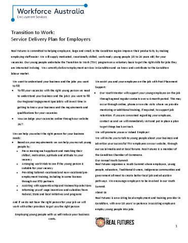 TtW Real Futures Service Delivery Plan - Employers.PDF