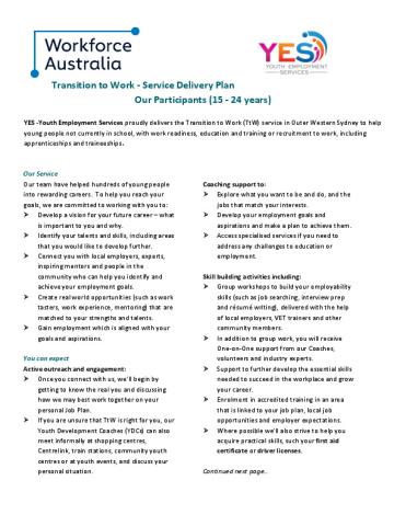 YES - Service delivery Plan TtW Participants 2022.PDF