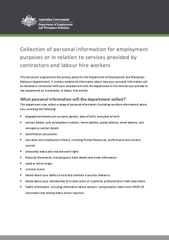 Collection of personal information for employment purposes - update.pdf