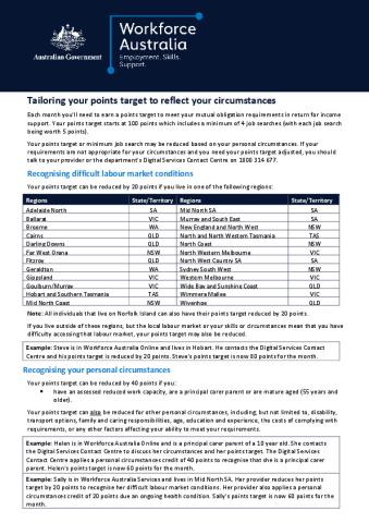 PUBLISHED - Tailoring your requirements to reflect your circumstances participant fact sheet.pdf