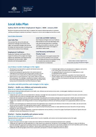 Sydney North and West - Local Jobs Plan - January 2024.pdf