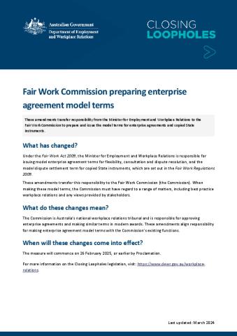 Fair Work Commission preparing enterprise agreement model terms.pdf