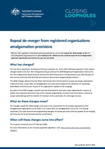 Repeal de-merger from registered organisations amalgamation provisions.pdf