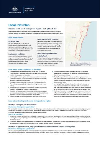 Illawarra South Coast - Local Jobs Plan - March 2024 - FINAL.pdf