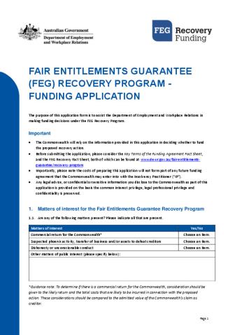 FEG Recovery Program Funding Application.pdf