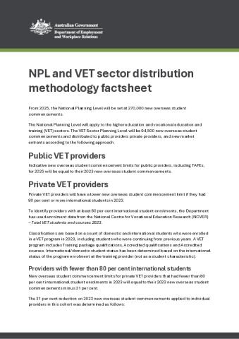 NPL and VET sector methodology factsheet.pdf