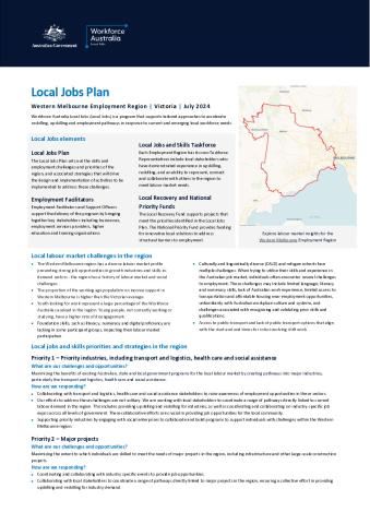 Western Melbourne - Local Jobs Plan - July 2024 FINAL.pdf