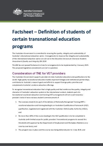 Factsheet - Students of TNE programs VET .pdf