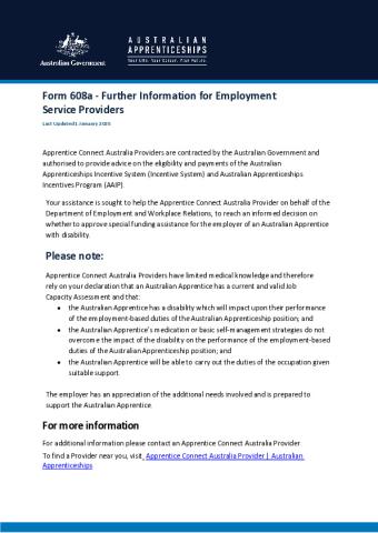 Form 608a Further Information for Employment Service Provider.pdf