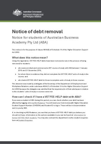 Notice of debt removal ABA.pdf