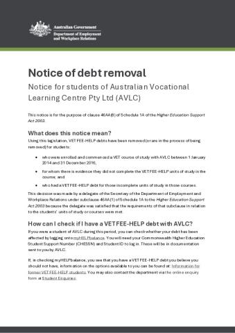 Notice of debt removal AVLC.pdf