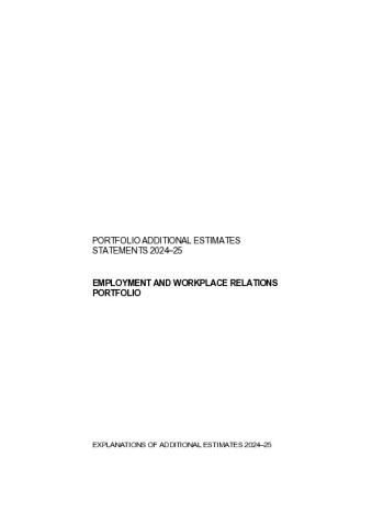 Employment and Workplace Relations – Portfolio Additional Estimates Statements 2024–25.pdf