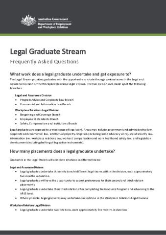 DEWR Graduate Program - Legal Stream FAQ.pdf