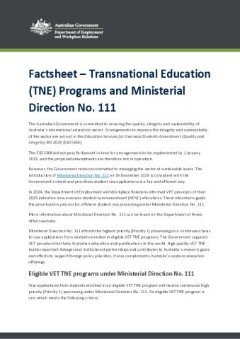 Factsheet - Transnational education (TNE) programs and Ministerial Direction No. 111.pdf