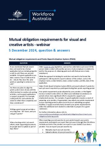 Mutual obligation requirements for visual and creative artists.pdf