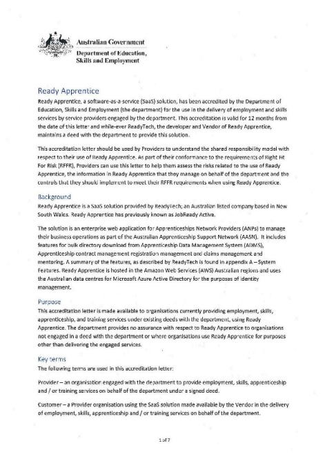 ReadyTech&#039;s JobReady Apprentice Accreditation Report.pdf