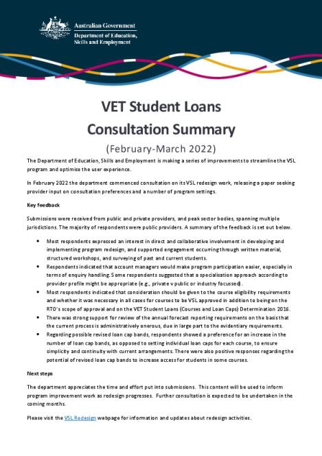 VSL Consultation Summary.pdf