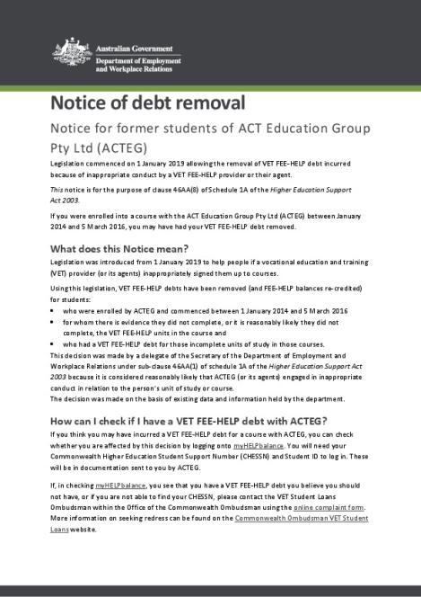 Notice of debt removal - ACT Education Group Pty Ltd.pdf