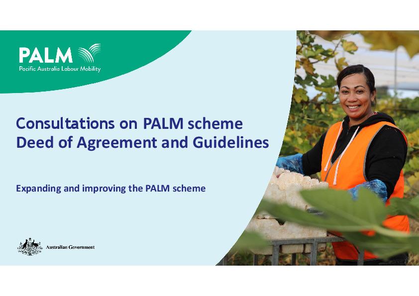 PALM scheme Deed and Guidelines consultation - Presentation.pdf