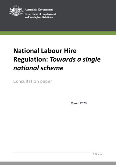 National Labour Hire Regulation - Consultation paper - March 2023.pdf