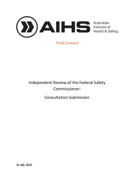 Australian Institute of Health and Safety Submission - 1 August 2023.pdf