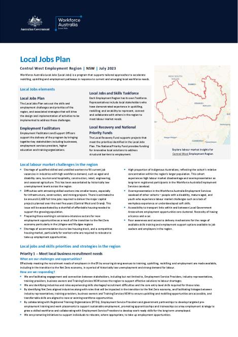 Central West Local Jobs Plan - July 2023.pdf