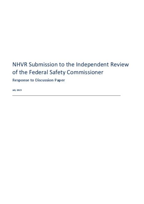 National Heavy Vehicle Regulator Submission - 1 August 2023.pdf