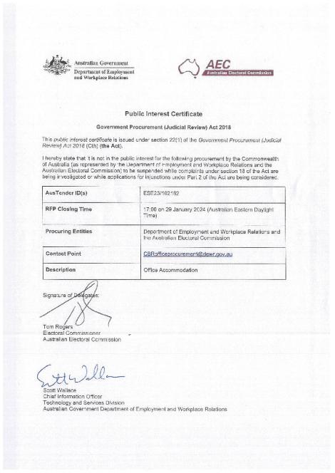 Public Interest Certificate - Canberra Accommodation Project - signed (A4014889).pdf