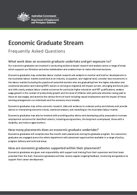 DEWR Graduate Program - Economic Stream FAQ.pdf