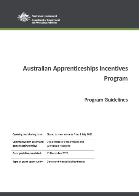 Australian Apprenticeships Incentives Program Guidelines - December 2023.pdf