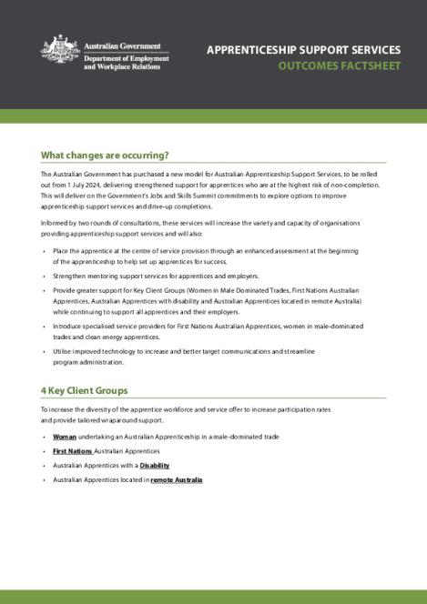 Australian Apprenticeship Support Services - RFT outcomes factsheet.pdf