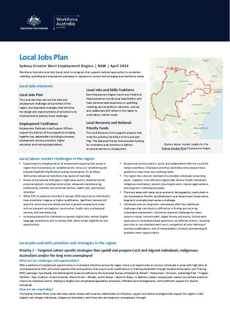 Sydney Greater West - Local Jobs Plan - April 2024 FINAL.pdf