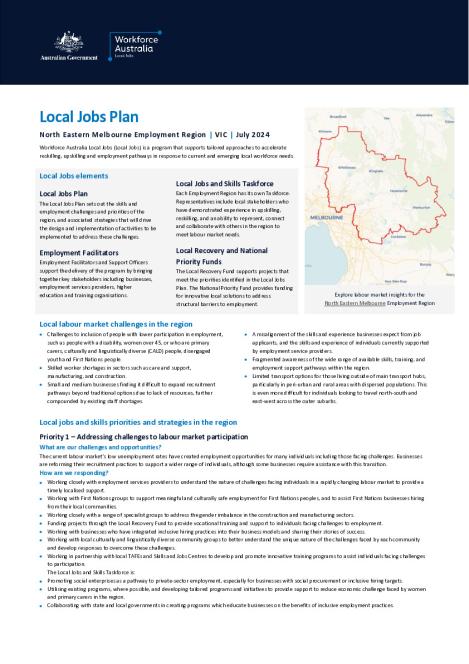 North Eastern Melbourne - Local Jobs Plan - July 2024 FINAL.pdf