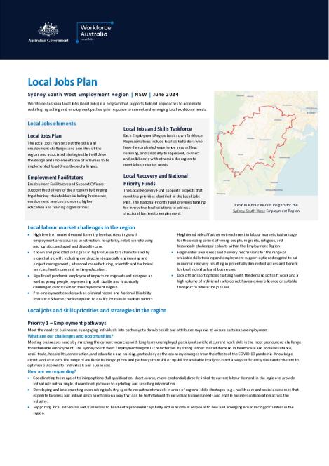 Sydney South West - Local Jobs Plan - June 2024.pdf