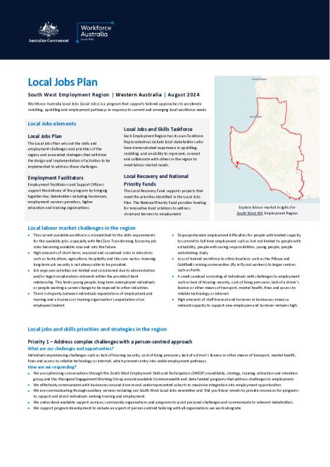 South West WA - Local Jobs Plan - August 2024.pdf