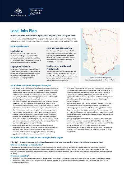 Great Southern Wheatbelt - Local Jobs Plan - August 2024 FINAL.pdf