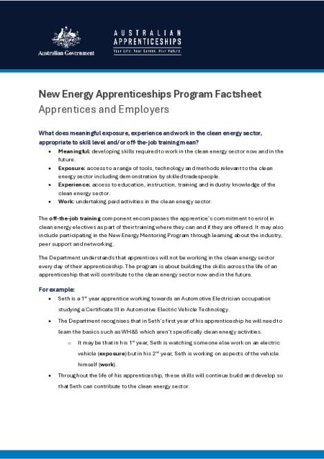 New Energy Apprenticeships Program Apprentice and Employer Factsheet.pdf