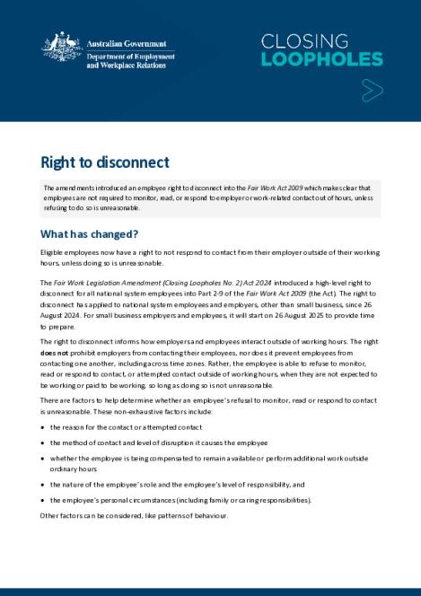 Right to Disconnect factsheet - November 2024.pdf